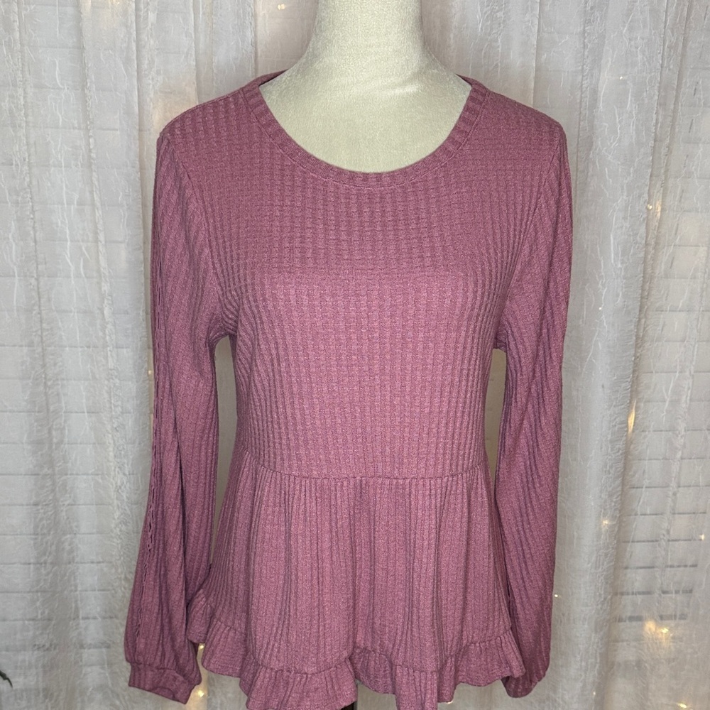 Eyeshadow Dusty Rose Peplum Blouse
